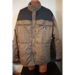 State Property 2XL Puffer Jacket – Two-Tone Brown & Black – Vintage Streetwear